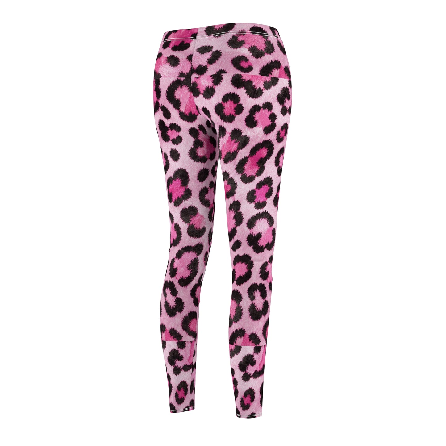 Pink Leopard Print Leggings — Women's Casual All-Over-Print Fashion Leggings