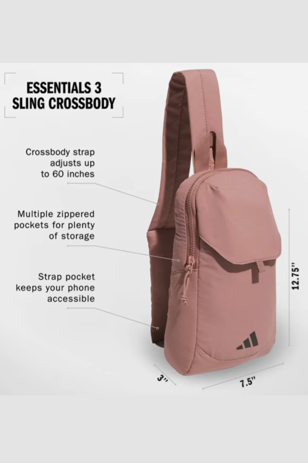Adidas Essentials 3 Sling Backpack Pink