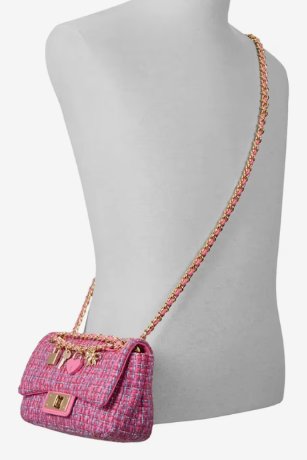 Aldo Bellarinaa Pink Tweed Crossbody Bag