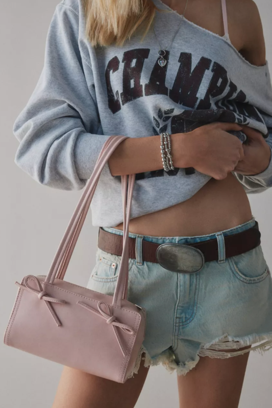 Kimchi Bow Bowler Bag – Pink Mini Shoulder Purse