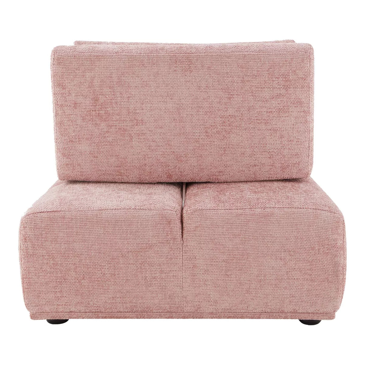 Pink Modular Armless Chair with Extendable Backrest