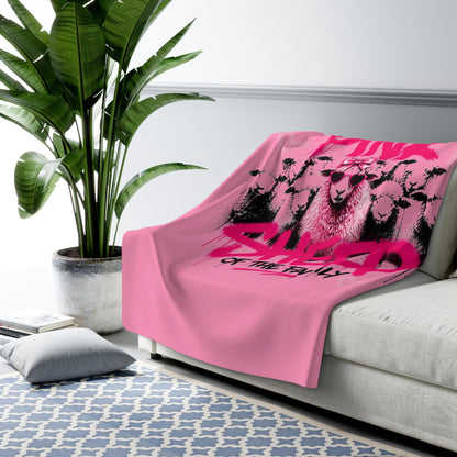 Pink Sheep Sherpa Fleece Blanket – "Pink Sheep of the Family" Cozy Throw for Adults, Teens & Kids
