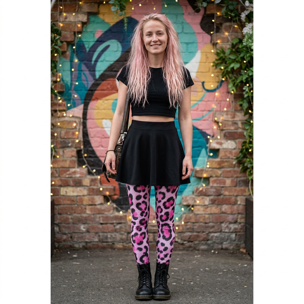 Pink Leopard Print Leggings — Women's Casual All-Over-Print Fashion Leggings