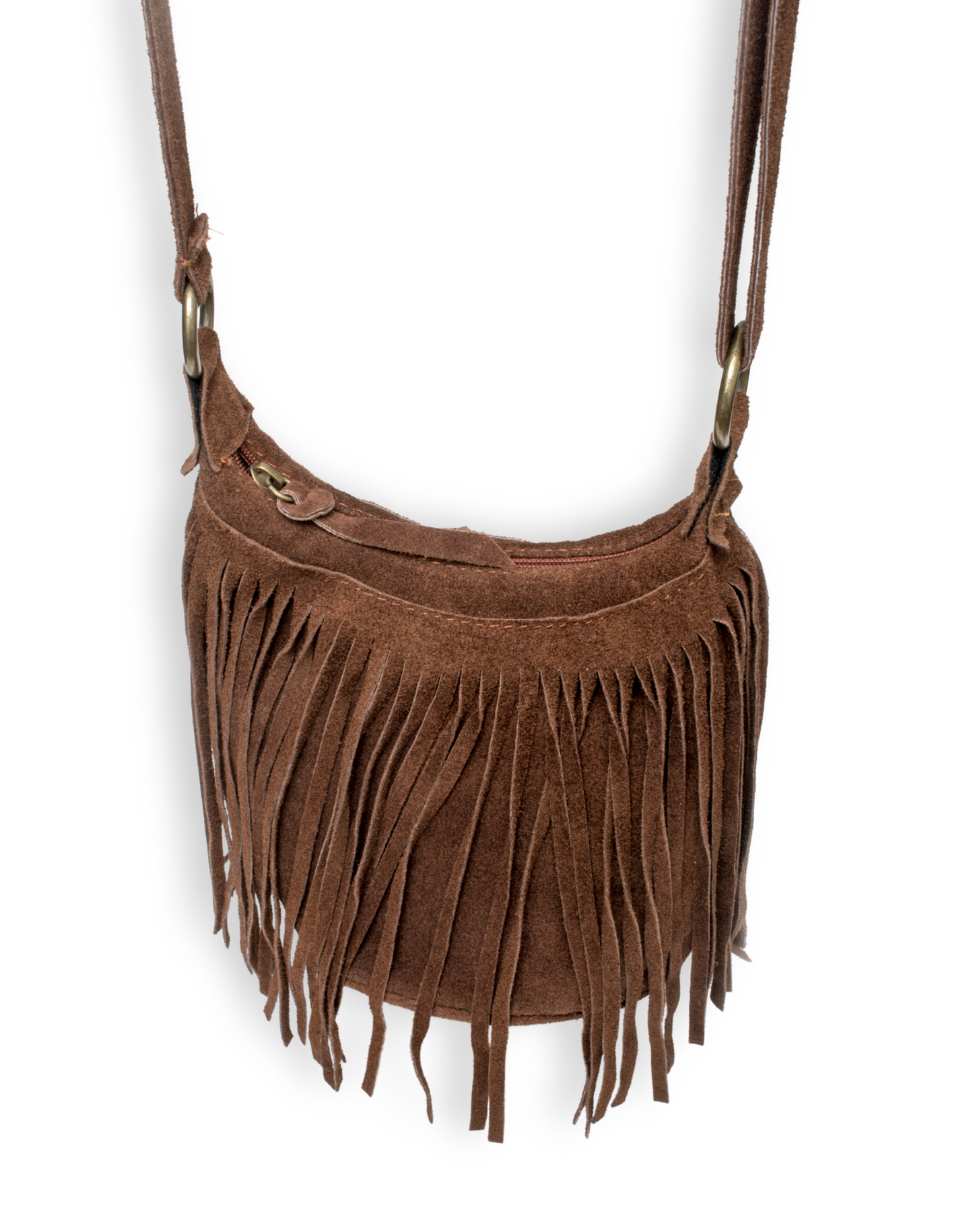 Cocoa Fringe Crossbody – Soft Suede Boho Shoulder Bag