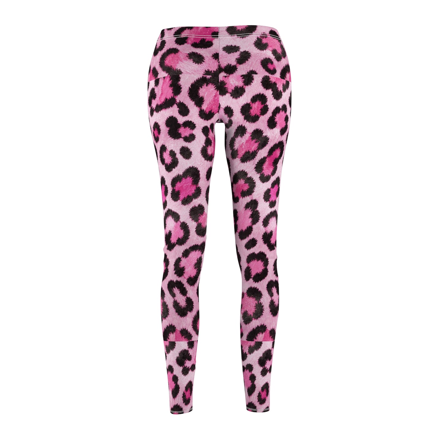 Pink Leopard Print Leggings — Women's Casual All-Over-Print Fashion Leggings