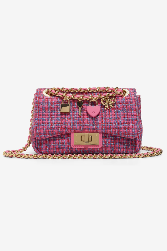 Aldo Bellarinaa Pink Tweed Crossbody Bag