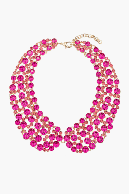 Hot Pink Crystal Collar Necklace
