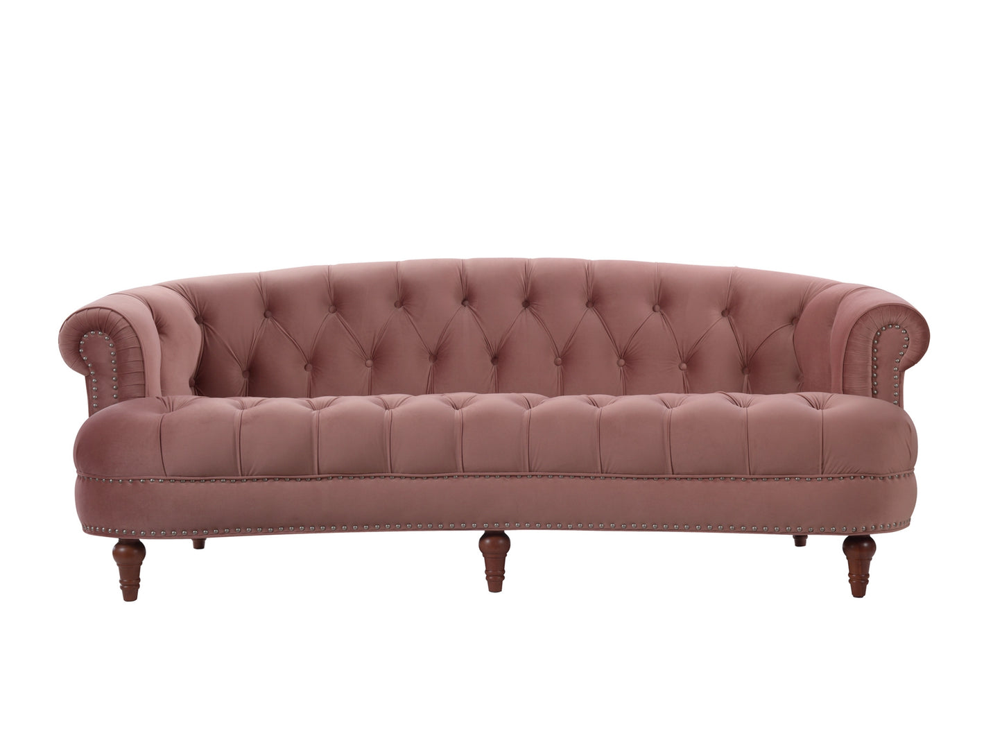 Jennifer Taylor Home La Rosa Chesterfield Sofa in Ash Rose Pink