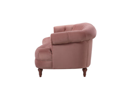 Jennifer Taylor Home La Rosa Chesterfield Sofa in Ash Rose Pink