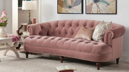 Jennifer Taylor Home La Rosa Chesterfield Sofa in Ash Rose Pink