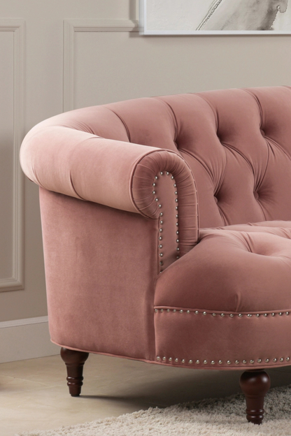 Jennifer Taylor Home La Rosa Chesterfield Sofa in Ash Rose Pink