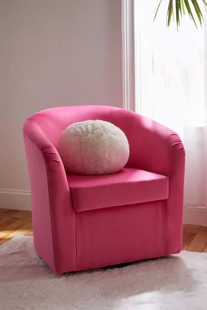 Kennedy Upholstered Velvet Swivel Chair Pink