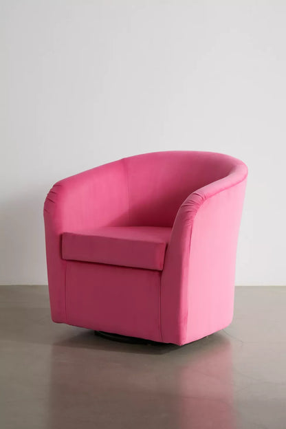 Kennedy Upholstered Velvet Swivel Chair Pink