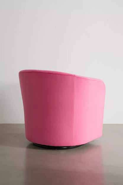 Kennedy Upholstered Velvet Swivel Chair Pink