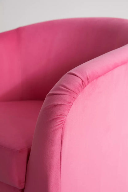 Kennedy Upholstered Velvet Swivel Chair Pink