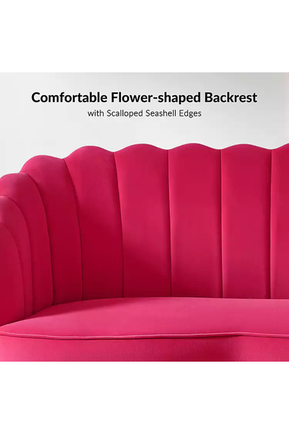 Kirkland’s Fuchsia Velvet Donata Loveseat with Gold Legs