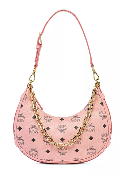 MCM Aren Visetos Hobo Shoulder Bag – Soft Pink