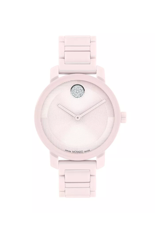 Movado BOLD Pink Ceramic Diamond Watch