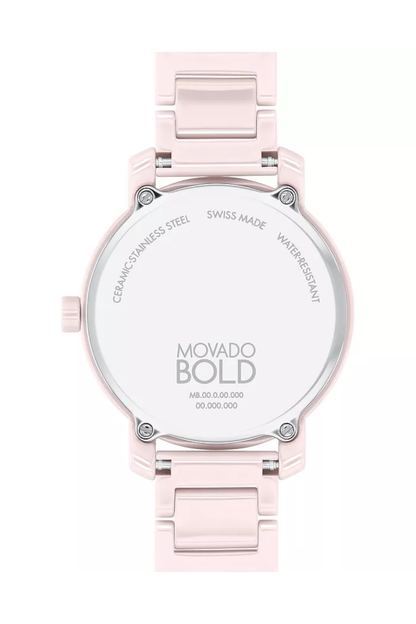 Movado BOLD Pink Ceramic Diamond Watch