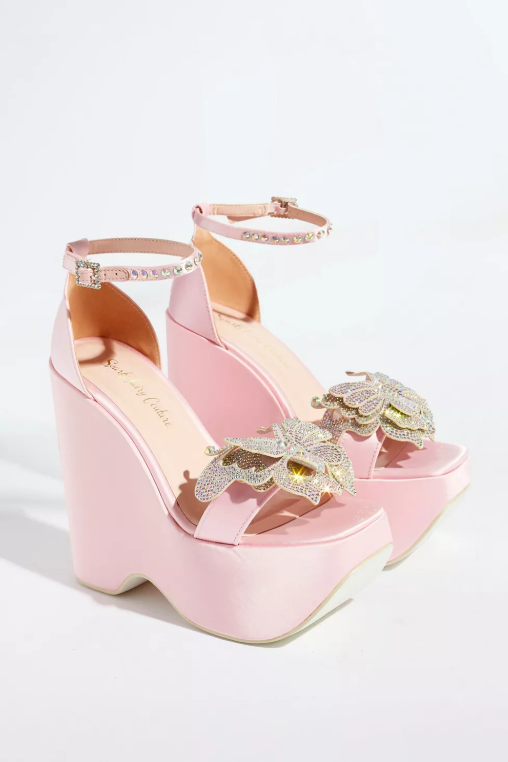 Pink Butterfly Platform Heels