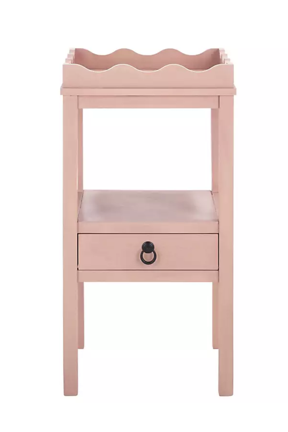 Pink Cottage Accent Table with Drawer