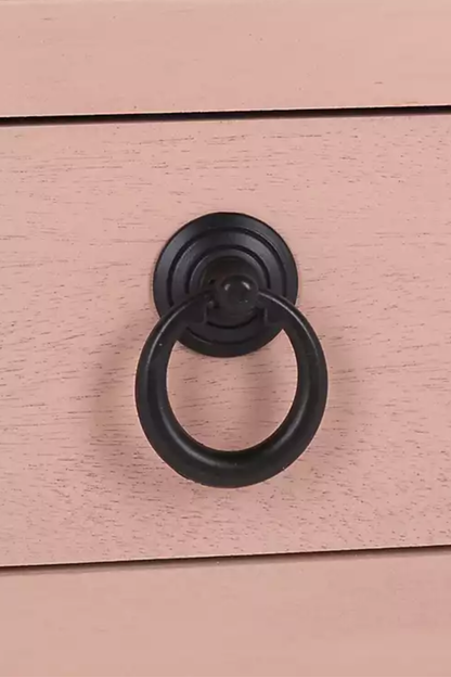 Pink Cottage Accent Table with Drawer