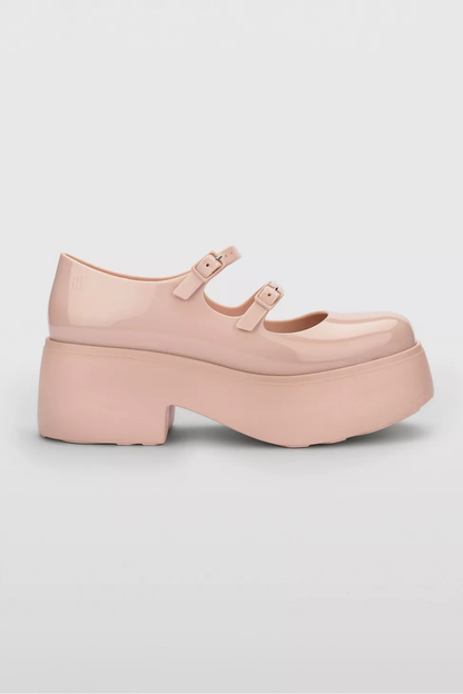 Pink Jelly Platform Mary Jane Shoes