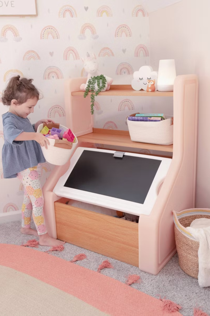 Pink Kids Storage Chest with Chalkboard Lid