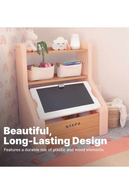 Pink Kids Storage Chest with Chalkboard Lid