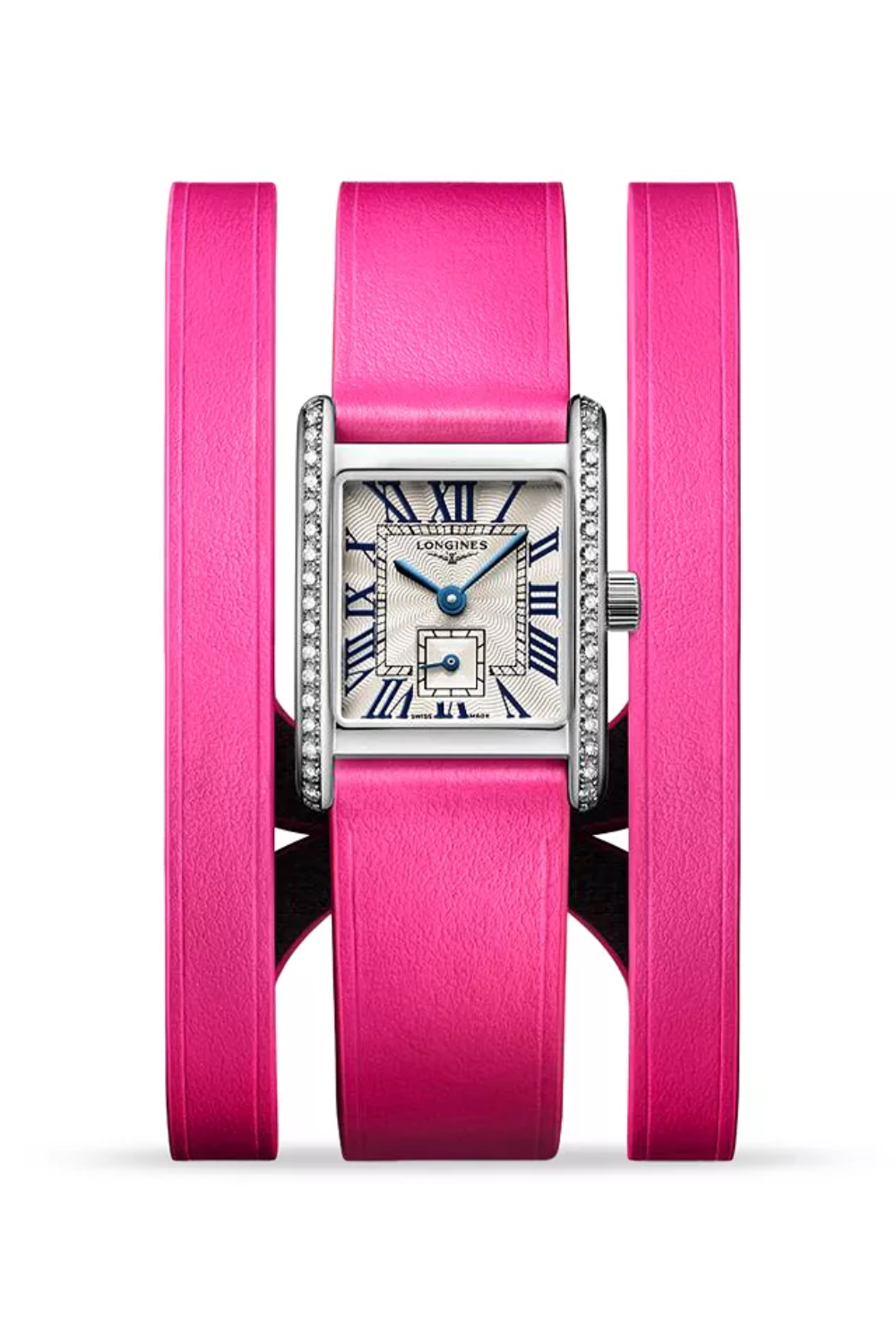 Pink Leather Watch with Diamonds – Longines Mini DolceVita