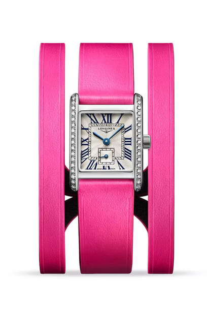 Pink Leather Watch with Diamonds – Longines Mini DolceVita