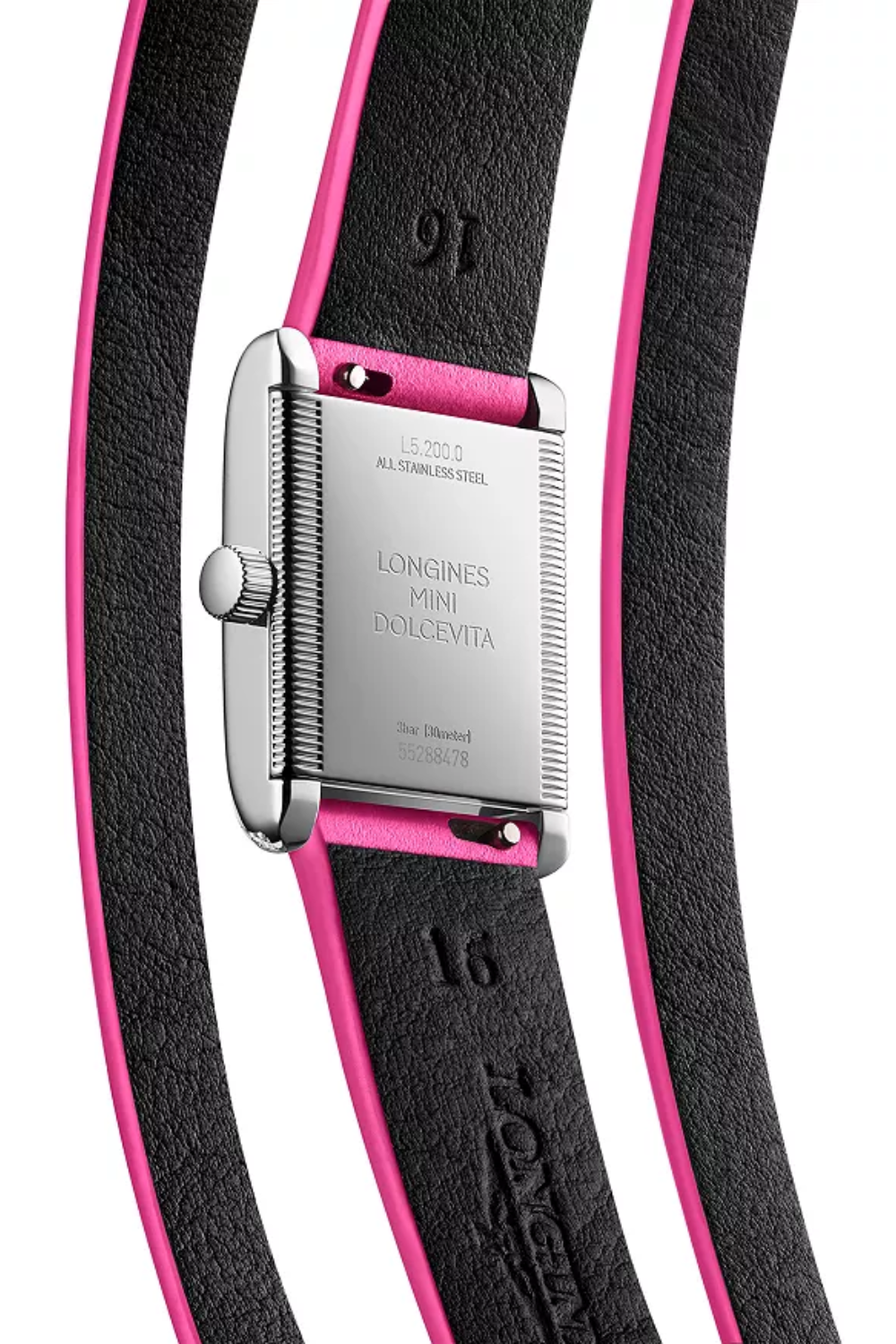 Pink Leather Watch with Diamonds – Longines Mini DolceVita