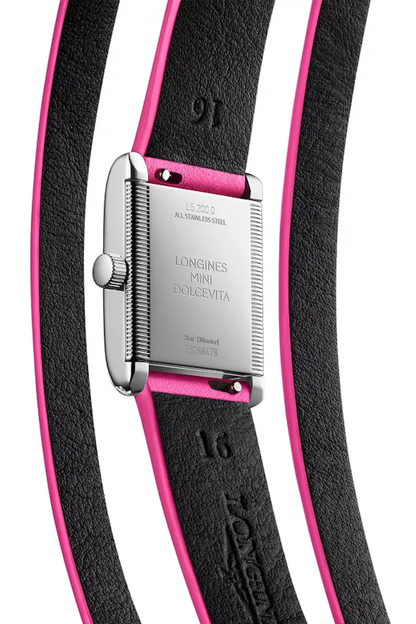 Pink Leather Watch with Diamonds – Longines Mini DolceVita