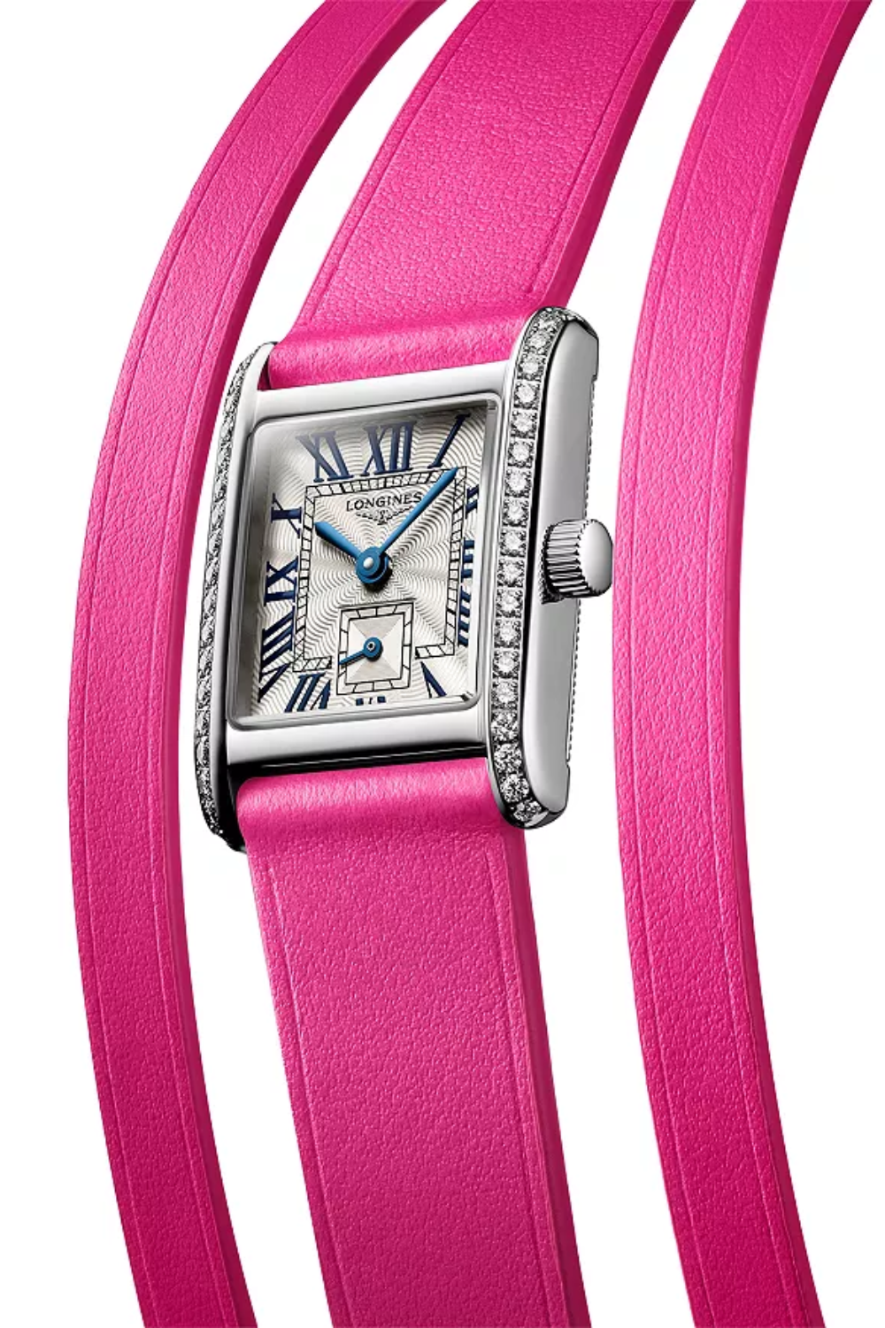 Pink Leather Watch with Diamonds – Longines Mini DolceVita