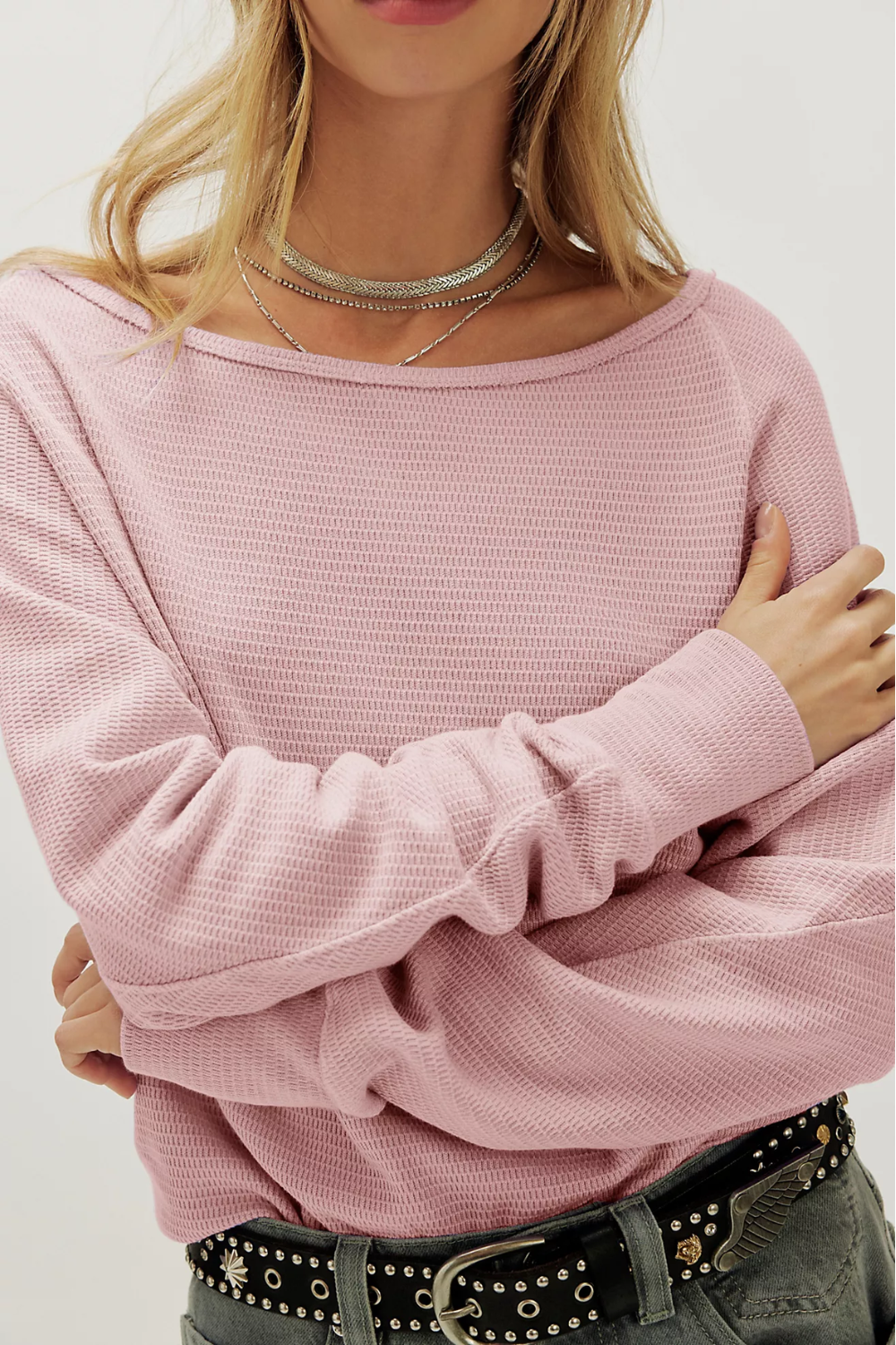 Pink Long Sleeve Thermal Top – Free People We The Free Jess