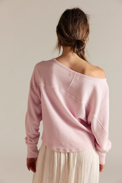 Pink Long Sleeve Thermal Top – Free People We The Free Jess
