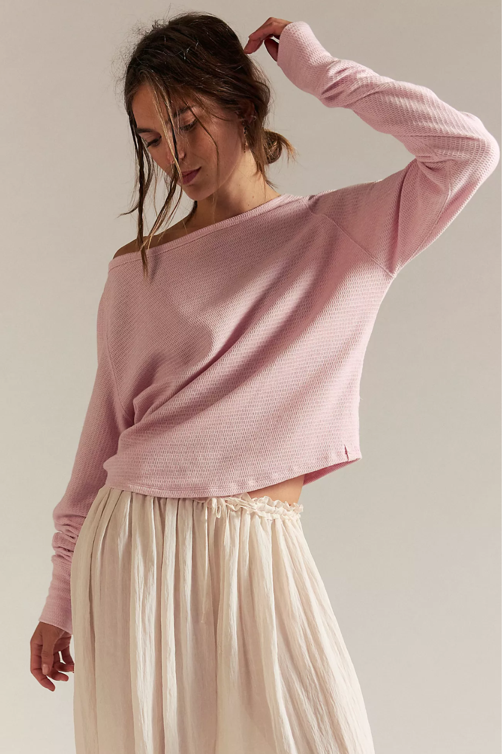 Pink Long Sleeve Thermal Top – Free People We The Free Jess