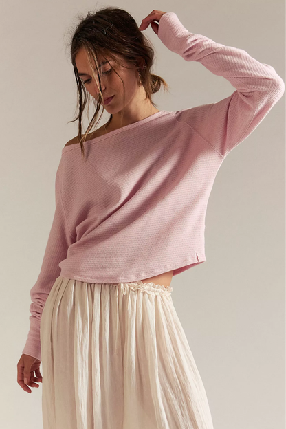 Pink Long Sleeve Thermal Top – Free People We The Free Jess