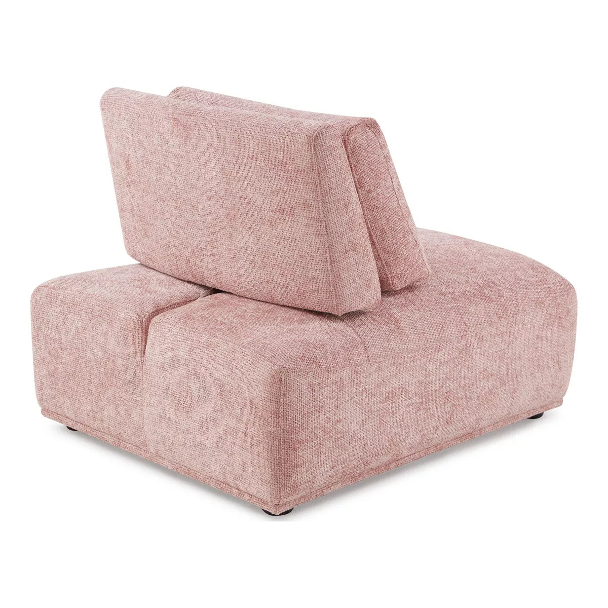 Pink Modular Armless Chair with Extendable Backrest