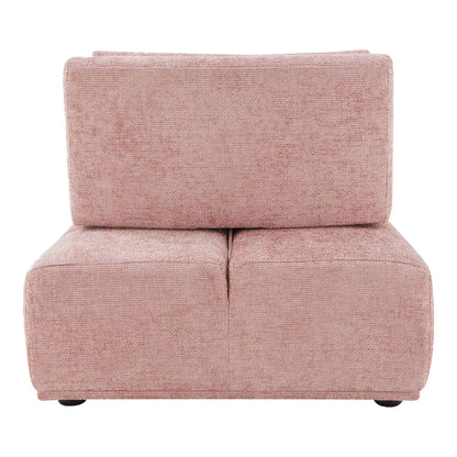 Pink Modular Armless Chair with Extendable Backrest