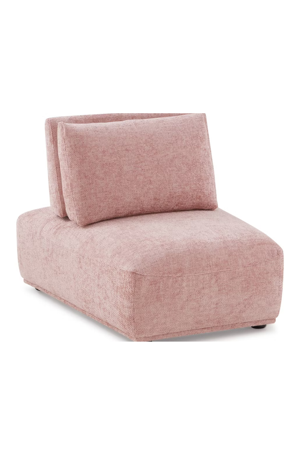 Pink Modular Armless Chair with Extendable Backrest