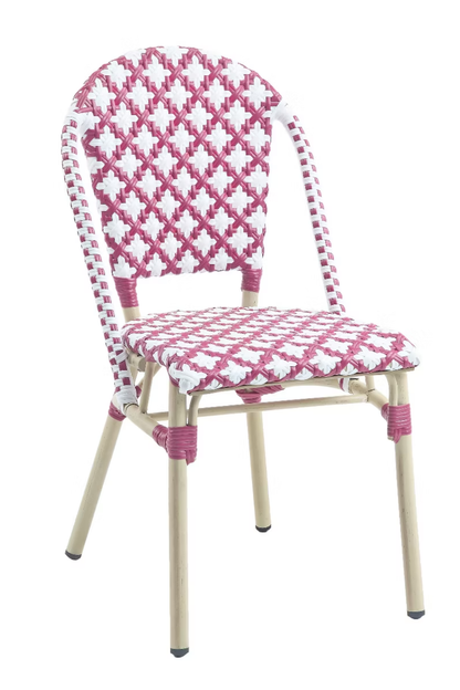Pink Quatrefoil Patio Chairs Set of 2 Outdoor Seating