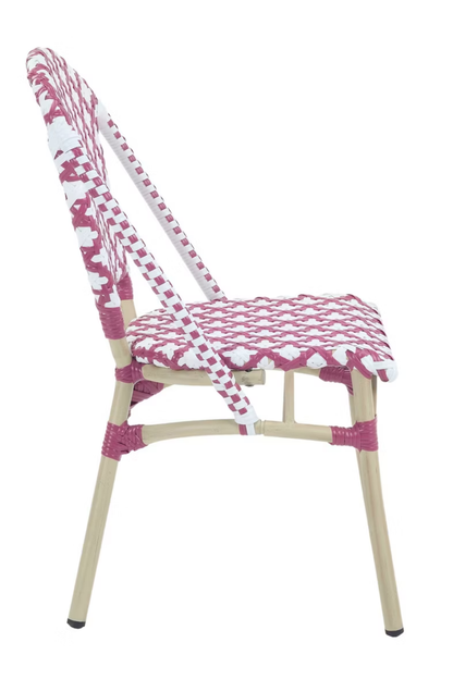 Pink Quatrefoil Patio Chairs Set of 2 Outdoor Seating