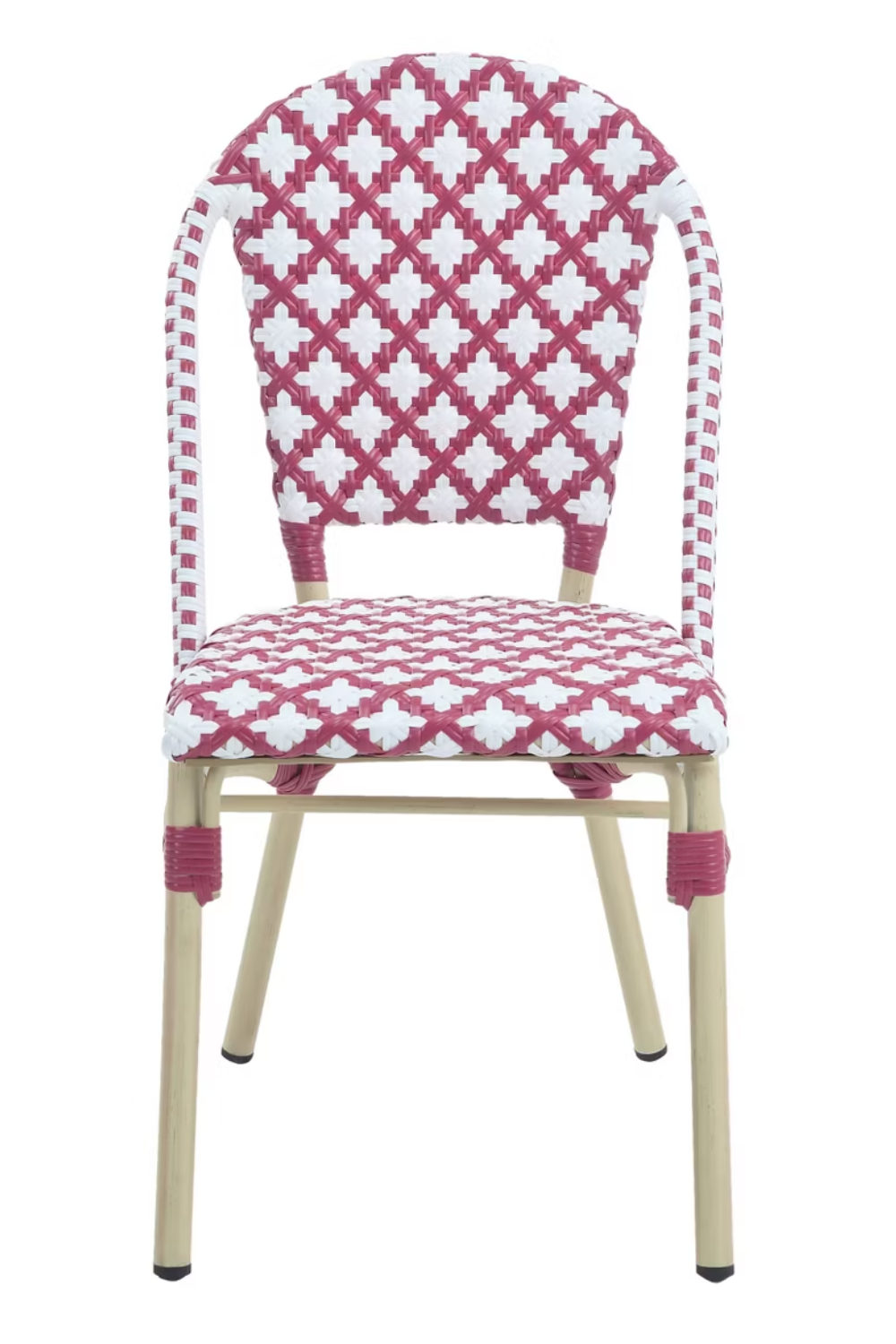 Pink Quatrefoil Patio Chairs Set of 2 Outdoor Seating