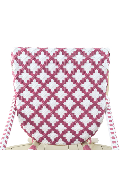 Pink Quatrefoil Patio Chairs Set of 2 Outdoor Seating