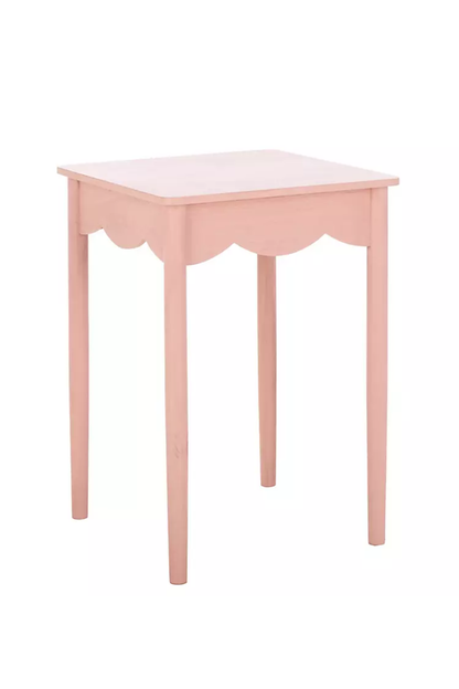 Pink Scalloped Cottage Accent Table – Kalina Side Table