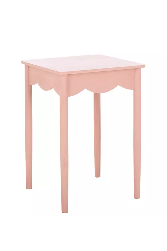 Pink Scalloped Cottage Accent Table – Kalina Side Table