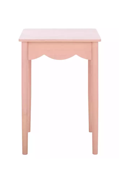 Pink Scalloped Cottage Accent Table – Kalina Side Table