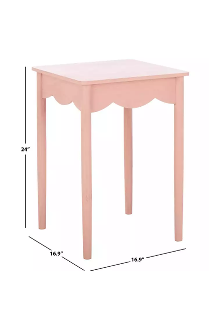 Pink Scalloped Cottage Accent Table – Kalina Side Table