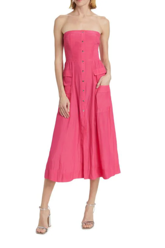 Pink Strapless Midi Dress – Ramy Brook Blair Dress